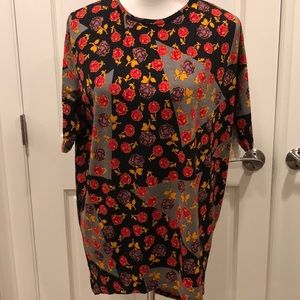 Lularoe Irma NWT XXS slinky black floral